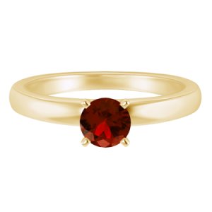 Pretty Jewellery - 1.00 carat round cut garnet solitaire engagement ring 14k yellow gold finish
