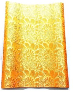 1 pcs Embroidered Orange African Head-tie Sego Gele Ikepele 2.5 Yards X 18 Inch