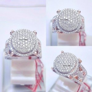 Vorra Fashion - 14k rose gold plated round vvs1 2.15 carat diamond bridal ladies engagement ring