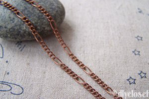 16ft (5m) of Antique Copper Brass Mother And Son Twist Jewelry Chain Link 2.5x6m