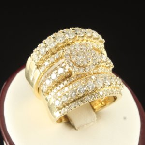 Pretty Jewellery - 2.60 carat round diamond trio 3pc set 14k solid yellow gold