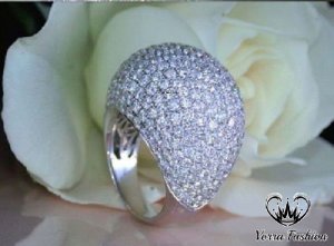 2.60 Ct DVVS1 Round Cut Pave Diamond Engagement Ring 14K White Gold Over Women's