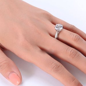 Pretty Jewellery - 2 ct diamond vintage style 925 silver sterling fine engagement wedding ring