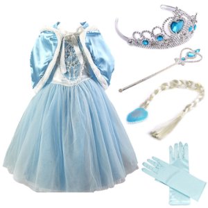 2017 Girls Disney Elsa Frozen dress costume Princess anna party dresses cosplay