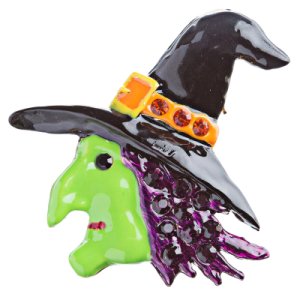 ACCESSORIESFOREVER Halloween Costume Jewelry Crystal Rhinestone Witch Side Face
