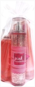 Bath & Body Works Pink Cashmere Body Cream, Mist, Bath Gel Gift Set of 3