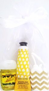 Bath & Body Works Sparkling Limoncello Hand Cream PocketBac & Chevron Holder Set
