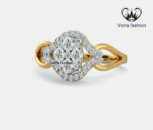 Beautiful Engagement Ring In 14k Yellow Gold Plated 925 Silver Round Cut Diamond