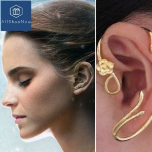 Beauty and the Beast Earrings Ear Cuff Belle Cosplay Gold Plated Rose Earstud