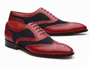 Bespoke Spectator wingtip Oxford Shoes Hand Crafted Leather Formal Dress Shoes