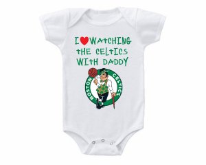 Boston Celtics Love Watching With Daddy Baby Onesie or Tee Shirt