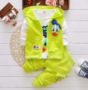 Boys Clothes Suit Cartoon Donald Duck Baby Kid Hoodie Jacket Sport Clothing Set