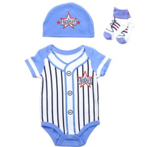 Buster Brown 3-Piece Newborn Boy's All-Star Outfit, Matching Romper, Hat & Socks