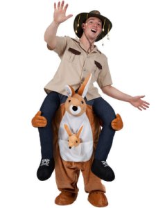 Carry Me Kangaroo Ride On Piggy Back Mascot New Fancy Dress Costume Australian