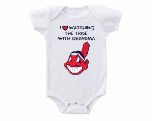 Cleveland indians I Love Watching With Grandma Onesie or Tee Heart