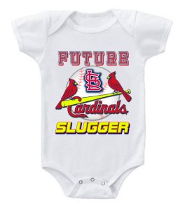 Handmade - Cute baby one piece bodysuit baseball future slugger mlb st louis cardinals