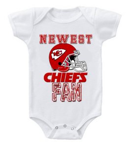 Cute Funny Baby One Piece Bodysuit Football Newest Fan NFL Kansas City Chiefs #2