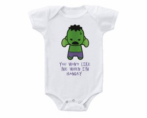 Cute Hulk Hangry Shower Gift Baby Onesie or Tee Shirt