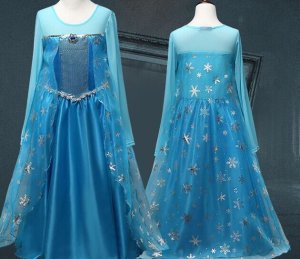 Disney-FROZEN Princess Anna Elsa Queen Girls Cosplay Costume Party Formal Dress*