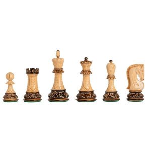Dubrovnik ROYAL BURNT wooden chess pieces - ARTISTIC - KH 8 cm / 3,1 - GIFT