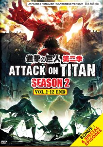 DVD Anime Attack On Titan Season 2 Vol. 1-12 End + Bonus 6 Special English Dub
