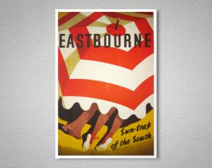 Eastbourne Sun Trap of the South Vintage Travel Poster, Sticker, Canvas Print