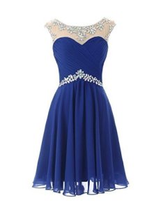 Fanmu Sheer Scoop Neck Short Prom Homecoming Dresses Cocktail Party Gown Roya...