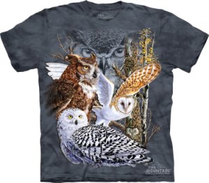 Find 11 Owls The Mountain Adult T-Shirts