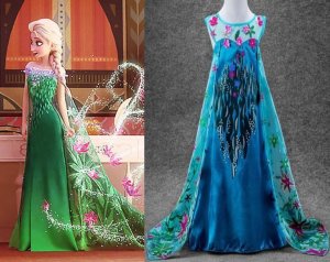 Frozen Fever Elsa Princess Costume Party Fancy Dress suit 3/4 5 6 7 8 9 10 years
