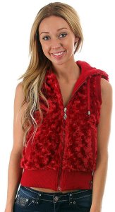 Love Your Life/rock Revolution - Fun sexy hooded reversible knit/faux fur vest by rock revolution 3 color choices