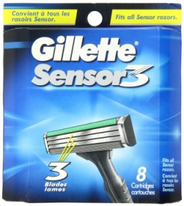 Gillette Sensor3 Razor Blade Cartridges, 8 Pack, Brand New, Free Shipping