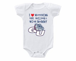 Gonzaga Bulldogs Love Watching With Mommy Baby Onesie or T-shirt