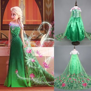 Grils Frozen Elsa Anna Costume Fever Dress Inspired Cinderella Princess Dress-12