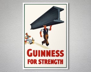 Guinness for Strength Vintage Food&DrinkPoster, Canvas Giclee Print