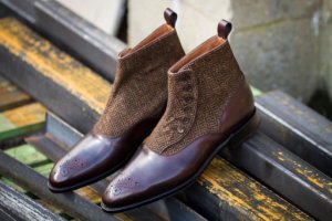 Handmade brown button boot, Men ankle boots, Men leather boot, Boot for men