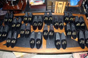 Handmade Custom Initials Custom Design Velvet Leather Loafers Men Formal Slipper