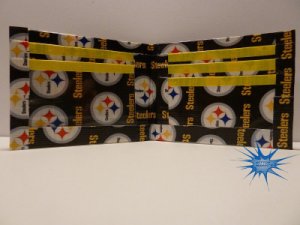 Handmade duct tape wallet with Pittsburgh Steelers logo all over it (new design)