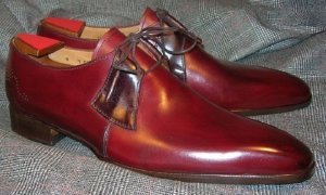 Handmade Men Derby Shoes, Men Burgundy Color Dress Shoes, Men Formal Shoes