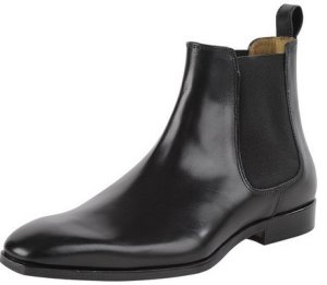 HANDMADE MEN FASHION CHELSEA LEATHER BOOTS, MEN BLACK ANKLE-HIGH LEATHER BOOT