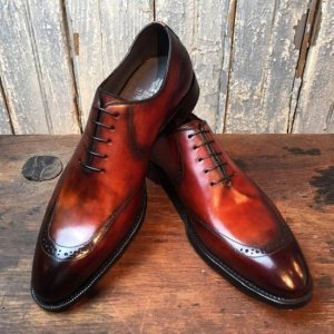 Handmade men leather shoes, brown shaded leather shoe for men, dress formal shoe