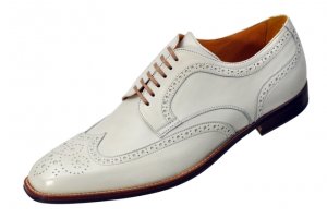 Handmade mens white wing tip brogue dress leather shoes,Men formal leather shoes