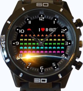 I Love 8 Bit Space Invaders New Trendy Sports Series Unisex Gift Watch