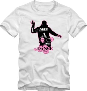 I Need A Once Dance Drake silhouette T-shirt Pink and Black on white