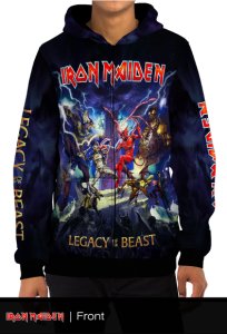 Iron Maiden Legacy Of The Beast Track List All Over Print Zipper Hoodie