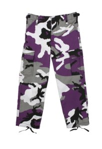 Kids Boys Ultra Violet Purple Camo Military Style BDU Airsoft Pants Fatigues
