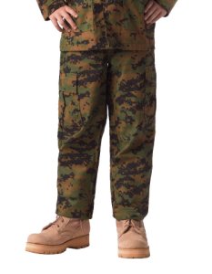 Kids Boys Woodland Digital Camo Military Style BDU Airsoft Pants Fatigues