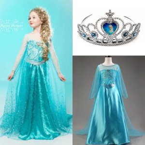 Kids Girls Dress  Elsa Frozen dress costume Princess Anna party dresses