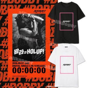 Kpop IKON BOBBY The MOBB T-shirt Solo HOLUP Tshirt Unisex Short Sleeve Cotton