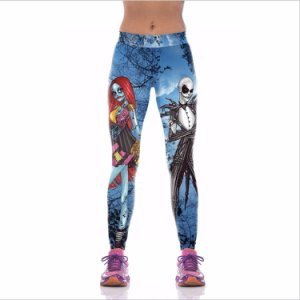 Leggings The Nightmare Before Christmas Jack And Sally Fitness Girls Pants S-XL