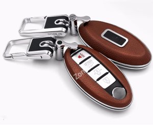 Zorratin - Luxury real leather key case cover for nissan 370z altima cube gt-r maxima muran